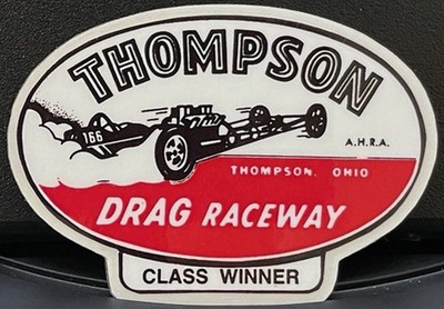 VRHTF ''NHRA SUPER COOL ''THOMPSON DRG RACEWAY'' 2.5'' X 3.5'' STICKER