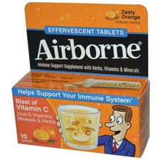 Airborne Zesty Orange Vitamin C Effervescent Tablets 1000mg – Immune Support (Pa