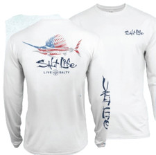 Salt Life Size M White Crew SLX Uvapor Shirt UV USA Live Salty Saltlife NWT New