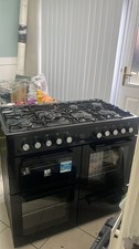 Beko KDVF100K 100cm Dual Fuel Range Cooker - Black - 7 Burner Gas Hob & 2 Ovens