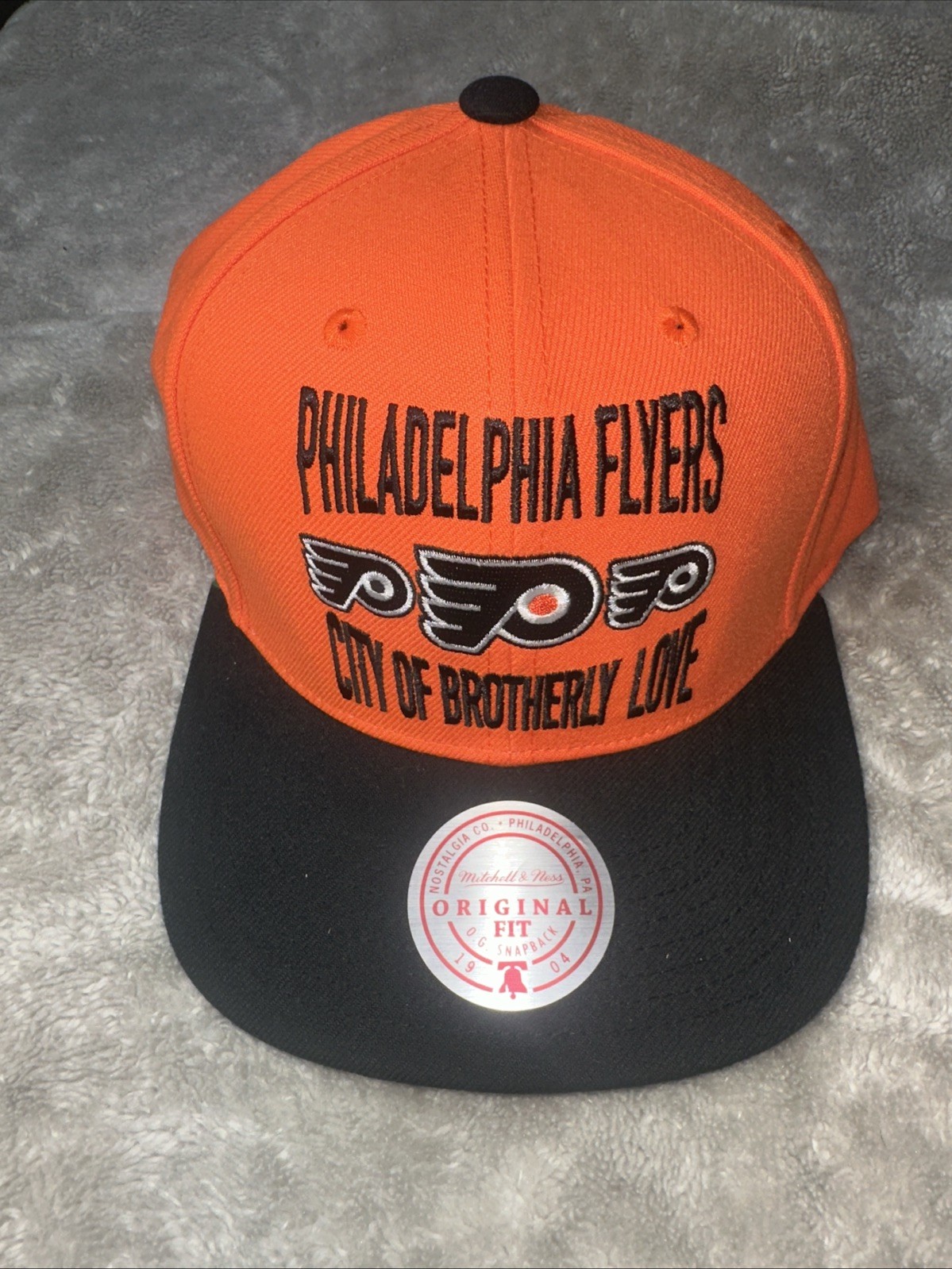 NHLPhiladelphia Flyers Mitchell & Ness Snapback Hat Orange Black Wool Hockey