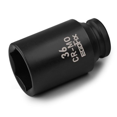 EGOFIX 36mm Socket 1/2'' Drive Deep Impact Metric Socket,CR-MO 36mm, 