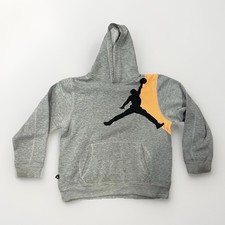 Nike Air Jordan Boys XL Hoodie Gray Pullover Youth 13-15 Years Jumpman Logo