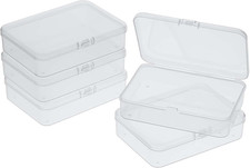 5 Pcs Mini Plastic Storage Containers with Lid, Small Organizer Boxes 4x3x1 Inch