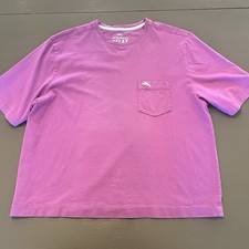 Tommy Bahama Relax Purple Pima Cotton Pocket Logo T-Shirt Crew Neck S