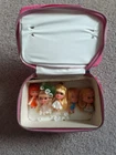 Vintage Mattel Liddle Kiddles Complete set of 5 miniature dolls & Hot Pink Case