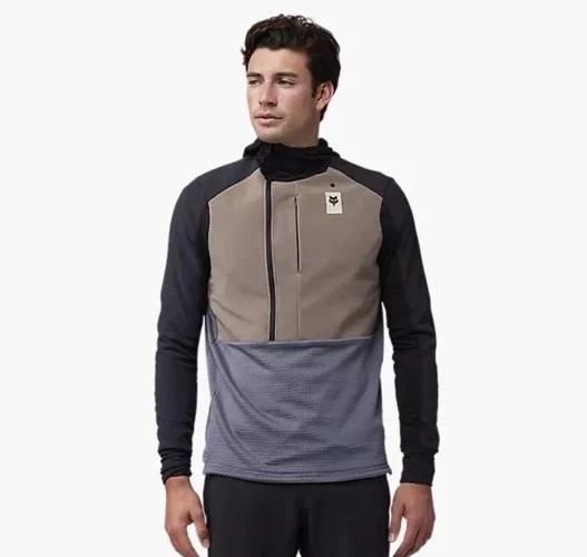 FOX Racing Mens Defend Thermal MTB Hoodie $180 Ash Med Polartec Power Grid