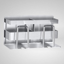 Bathroom Organizer Wall-mounted Toothbrush Cup Stainless Steel Holder, Rack