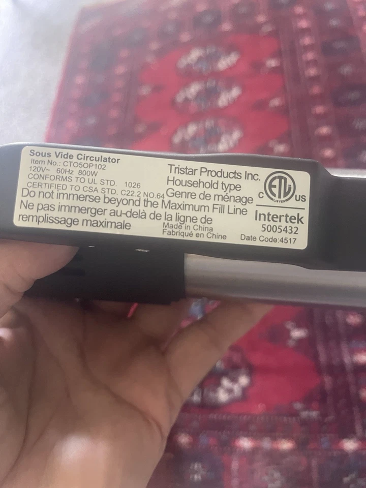 Sous Vide Immersion Circulator w/ Precise Temperature Tristar Prod. Inc. 800W - Image 2 of 3