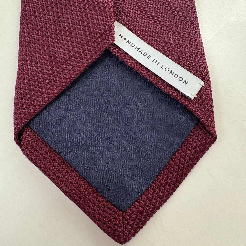 Drake's Neck Tie Red Solid Color 100%Silk Handmade in England excellent gift F/S - Image 3 of 4