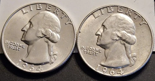 Unc 1964 P+D Washington Quarters