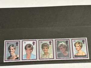 Strip of 5 Diana Princess of Wales Commemorative 26p-1998 GB Stamps - Mint MNH