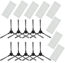 Replacement Parts - 8 Filters + 10 Side Brushes for Robot Vacuum Cleaners (MAMNV