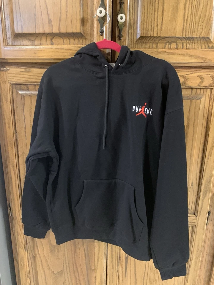 Supreme Air Jordan Jump Hombre Sudadera con Capucha Negra Sudadera con Capucha Para Hombre Mediana M Foto 2 de 4