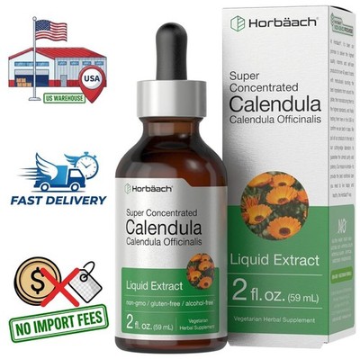 Calendula Flower Liquid Extract Drops 2 fl oz (59 mL) - Alcohol-Free, Vegetarian