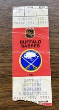 RARE 1984 Buffalo Sabres Ticket Stub MIKE FOLIGNO OT WINNER vs Hartford Whalers
