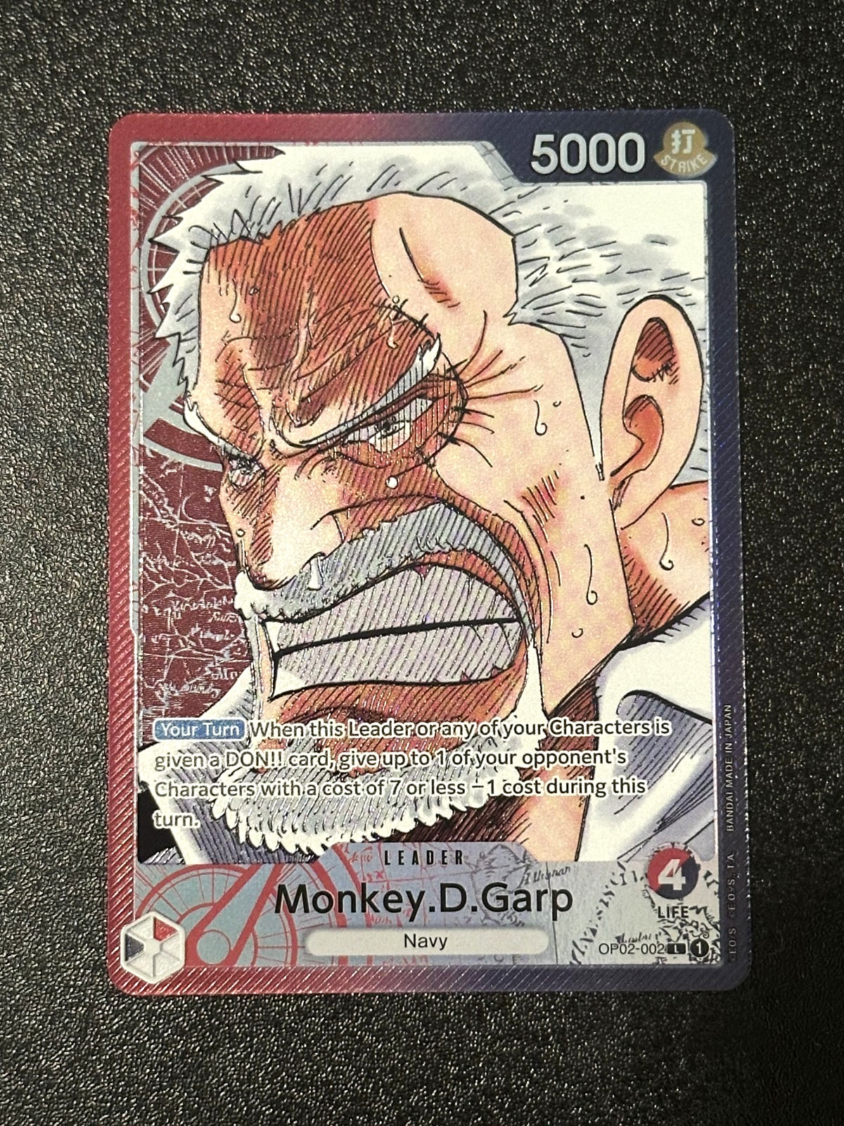 NM ⭐ MONKEY D. GARP #2 (OP02-002) LEADER ALT ART – PARAMOUNT WAR – ONE PIECE ENG