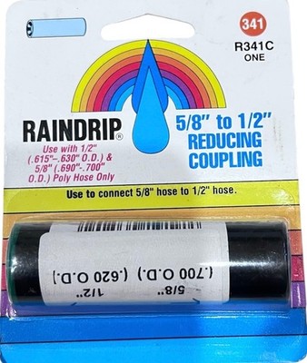 Raindrip 5/8'' to 1/2'' Reducing Coupling for Poly Sprinkler Tubing R341C