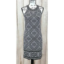 White House Black Market Halter Dress Size XS Geometric Reversible Print NWT