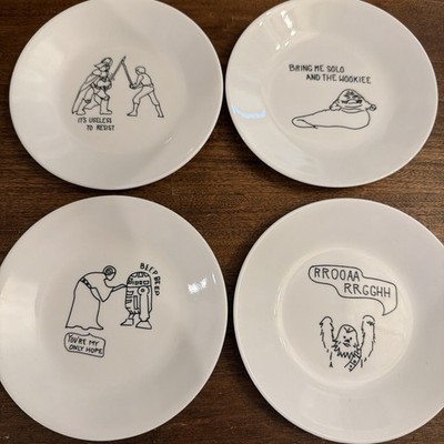 Cordell s Plates Set If 4 Star Wars 6.75  Appetizer Dessert NWOT 2 Sets Avail