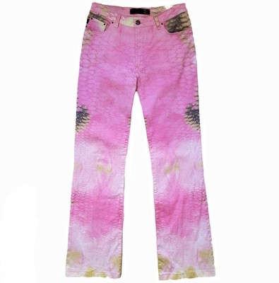 Roberto Cavalli vintage y2k abstract python print jeans