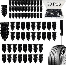 70PCS Heavy Duty Tire Plugs - Flat Tire Repair Kit with Vacuum Tool, Screwdriver