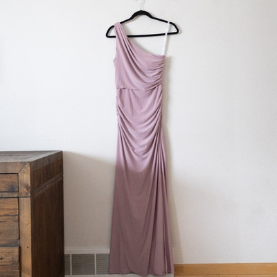 Celebrate DB Studio Mauve One Shoulder Jersey Maxi Dress