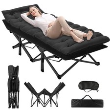 Camping Cot Heavy-Duty Portable Camping Bed  Folding Sleeping Bed with Mattress