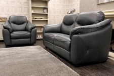 G Plan Jackson Cambridge Petrol - Leather Classic Back 3 & Classic Back Chair