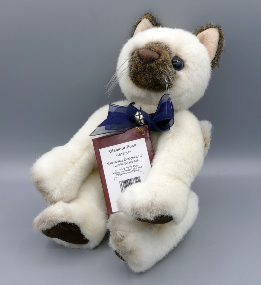 Charlie Bears Glamour Puss Retired Teddy Bear Siamese Cat 2016 Secret