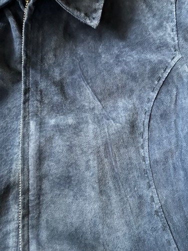 Vintage Bernardo Blue Washable Suede Jacket Stitching Exclusively for Nordstrom - Picture 3 of 8