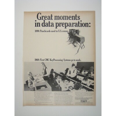 Computer Machinery Corporation Key Processing System ADVERT 1960s Vintage Print