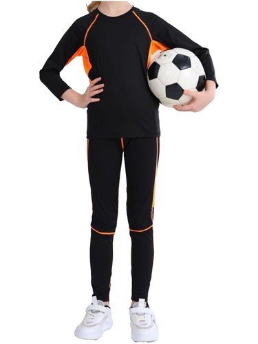 Kids Boys Girls Tracksuit Long Sleeve Shirt And Pants Stage Sportsuit Yoga Gym - Picture 19 of 29