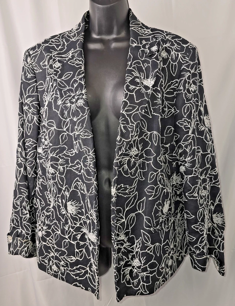 Blazer Stretch Ivoire Jones New York Collection, Taille 22W, Excellent état - 53% Polyester, 41% Laine