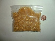 Vintage 4 Ounces Crushed Gold Color Glass Crystals - Not Metallic -