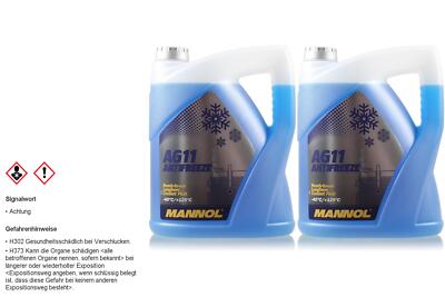 10L Kühlerfrostschutz Typ G11 MANNOL Antifreeze AG11 (- 40°C) Frostschutz blau