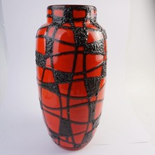 Scheurich Harlekin Keramik Bodenvase, Fat Lava, Schwarz Rot, WGP 553-52