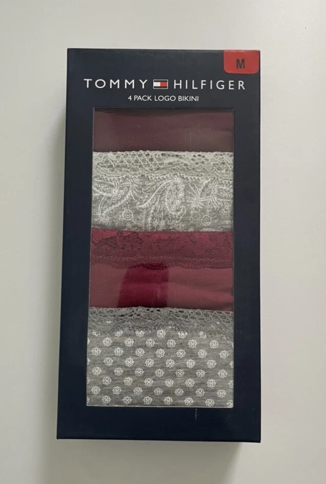 Paquete de 4 calzoncillos Tommy Hilfiger para mujer bragas de encaje de algodón suave bragas S y M Foto 3 de 4