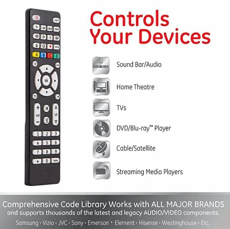GE Pro Universal Remote Control 4 Devices including XBox Free
