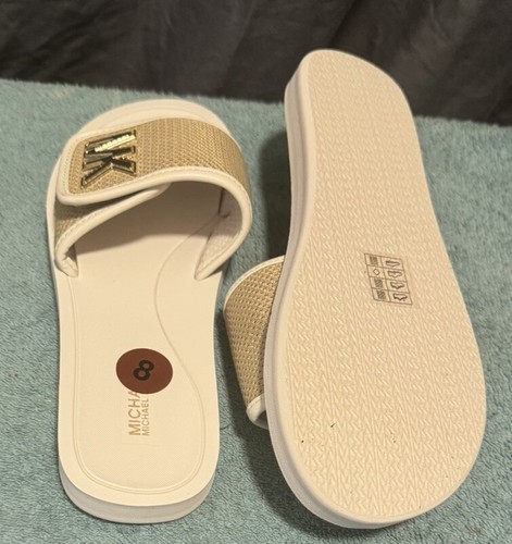 Michael Kors Women’s MK Charm Pool Slide Slip-On Flat Sandals Size 8 NWOB - Picture 5 of 5