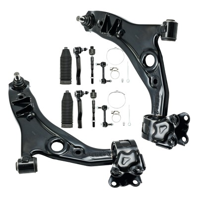 10pc Front Lower Control Arms Tierods Sway Bar Links For 2007-2014 Ford Edge MKX