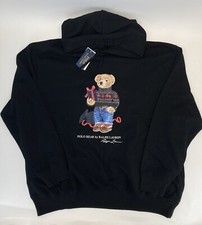 Polo Ralph Lauren Men's Big  Tall Gift Bear Fleece Hoodie Sweatshirt Black