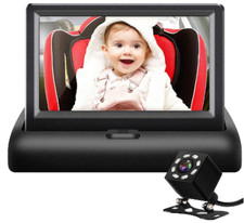 Baby Car 4.3'' Mirror with Night Vision Function HD Came strap to the headrest
