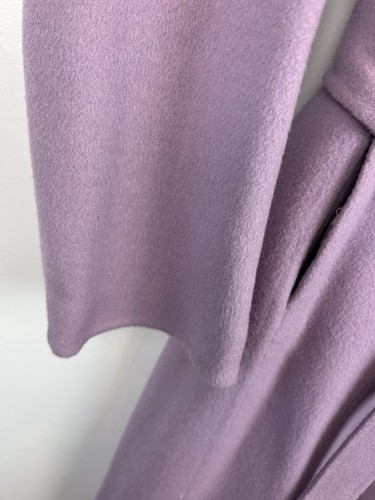 Talbots Coat Womans 10 Lilac Purple Wool Blend Longline Belt Trench Preppy - Picture 9 of 13