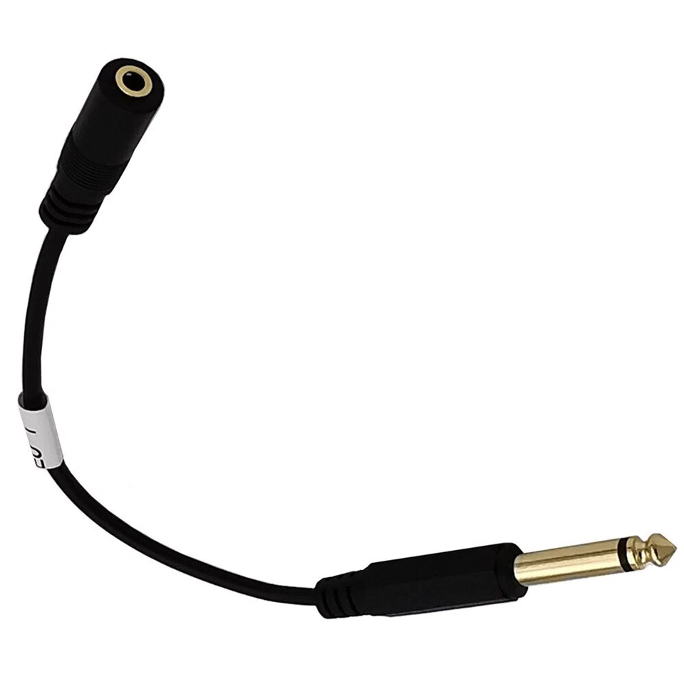 1pc 6.35mm 1/4" TS Male Mono to 3.5mm 1/8" TRS Female Stereo Audio Adapter Cable - Image 2 of 4