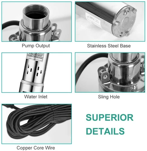 250W submersible pump, efficient water pumping for 3-inch deep well irrigation - Picture 9 of 14