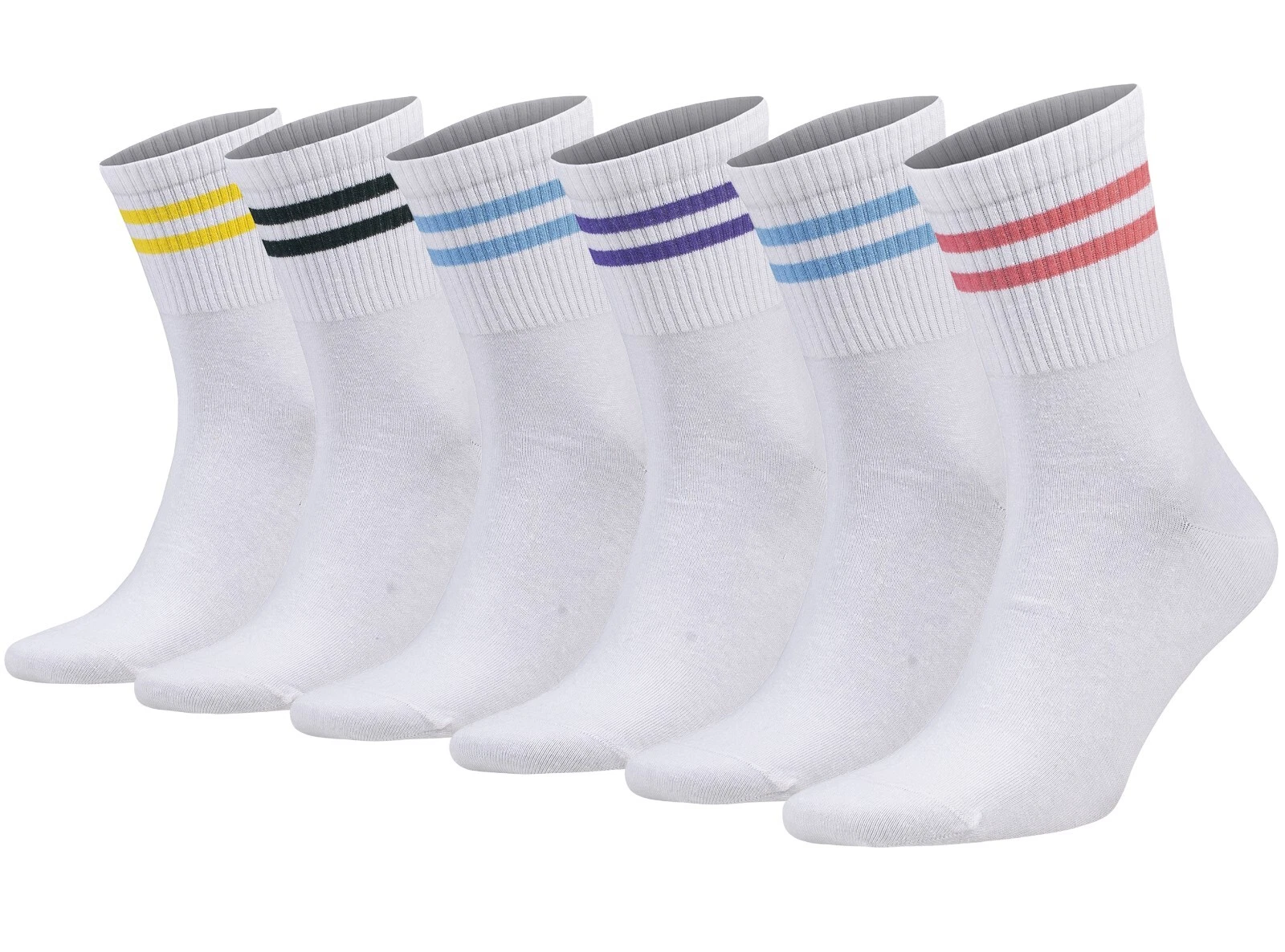 Tennis Cotton Crew Socks for Women Extra Thin and Breathable 6 PAIRS