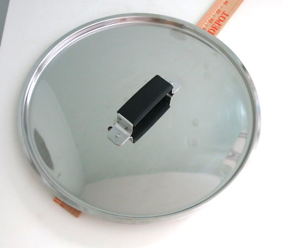 Pot Pan Replacement Lid Only 12.5'' outer 11.75'' inner Vented Black Handle EXC