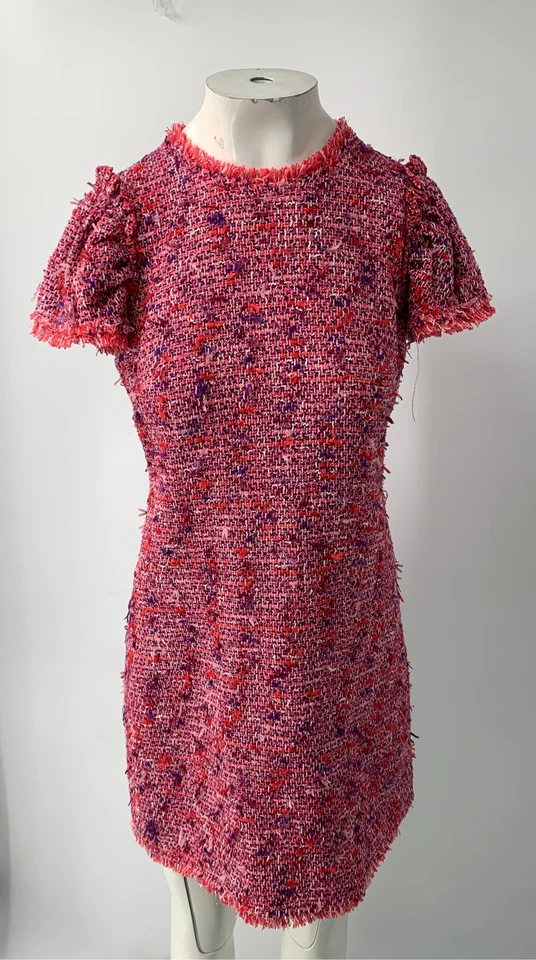 Vestido Kate Spade Rosa, Rojo, Púrpura Flutter Tweed Manga Corta Talla 4 Foto 2 de 4