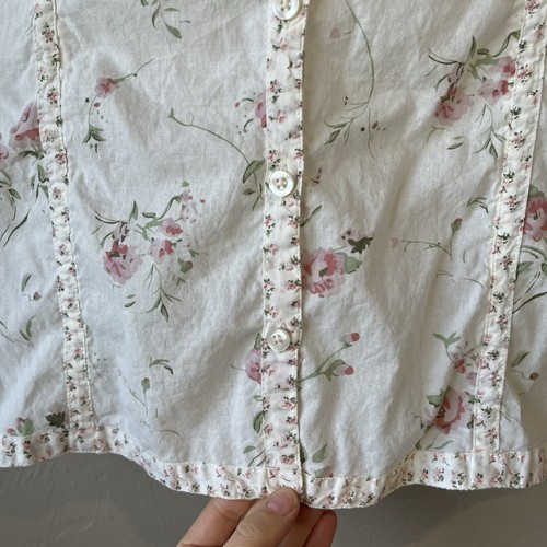 Y2K Vintage 2x Floral Rosa Femenina Abotonada Bebé Muñeca Blanca Boho Coqueta Shee - Imagen 6 de 11